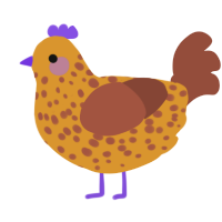 A orange and russet chicken with a speckle pattern