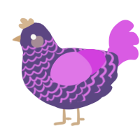 A overcast and orchid chicken with a lace pattern