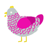 Sweater Weather, a silver and fuchsia chicken with a lace pattern
