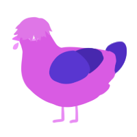 A orchid and indigo chicken