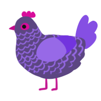 A overcast and blurple chicken with a lace pattern