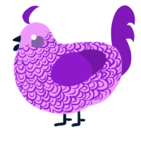 A lavender and violet chicken with a double-lace pattern