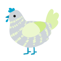 A mist and apple chicken with a bar pattern