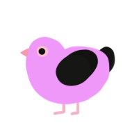 A lavender and black chicken
