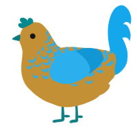 A gold and sky chicken with a half-lace pattern