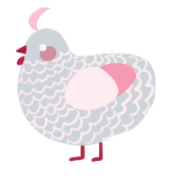 A mist and rose chicken with a lace pattern