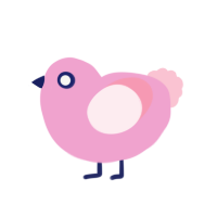 A pink and rose chicken