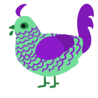 A spring and violet chicken with a lace pattern