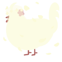 A rose and white chicken with a half-bar pattern