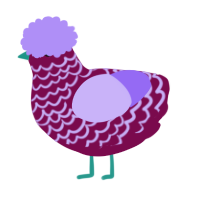 Fish Market Aunty, a wine and lilac chicken with a lace pattern