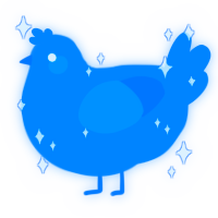 Twitter, a sapphire chicken