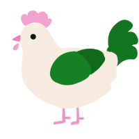 A cream and leaf chicken