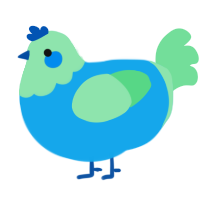 A sky and spring chicken with a head pattern