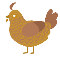 A gold and brown chicken with a lace pattern
