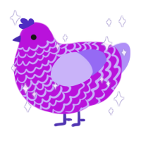 Indy, a amethyst and lilac chicken with a lace pattern