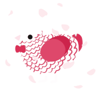 A white and crimson chicken with a lace pattern