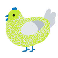 A lime and mist chicken with a double-lace pattern
