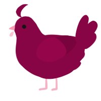 A maroon chicken