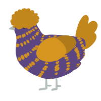 A overcast and ochre chicken with a bar pattern