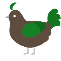 A bark and leaf chicken