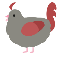 A ash and red chicken