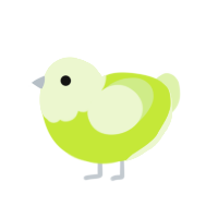 A lime and apple chicken with a head pattern