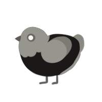 A sable and ash chicken with a head pattern
