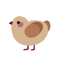 A beige and brown chicken