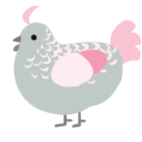 A silver and rose chicken with a half-lace pattern