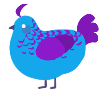 A sky and violet chicken with a half-lace pattern