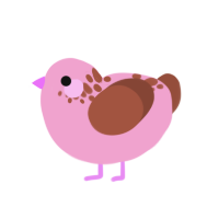 A pink and russet chicken with a neck-speckle pattern