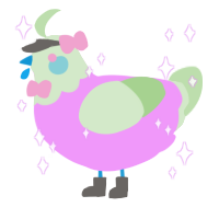 Jaime, a lavender and gluppy chicken with a head pattern