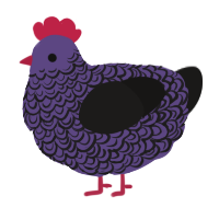 A overcast and sable chicken with a double-lace pattern