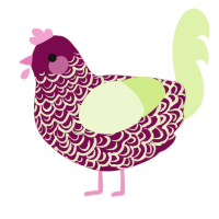 A wine and apple chicken with a double-lace pattern