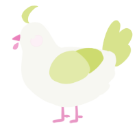 A white and lemon chicken with a double-lace pattern