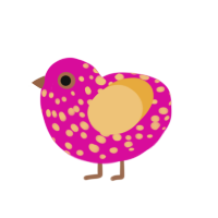 A fuchsia and honey chicken with a speckle pattern