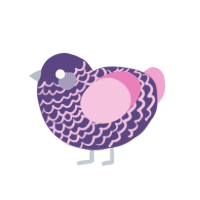 A overcast and pink chicken with a lace pattern