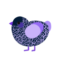 A tumblr and lilac chicken with a double-lace pattern