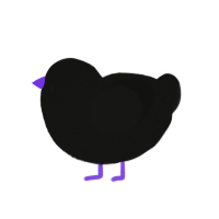 A black chicken with a double-lace pattern