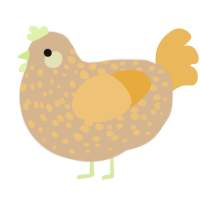 A beige and honey chicken with a speckle pattern