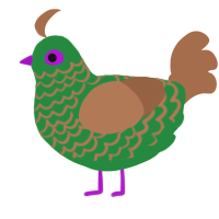 (unnamed), a viridian and brown chicken with a lace pattern