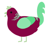 A maroon and spring chicken with a neck-band pattern