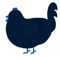 A tumblr chicken with a half-lace pattern