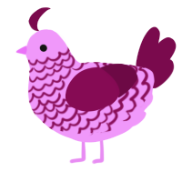 A lavender and wine chicken with a lace pattern