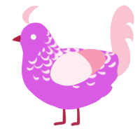 A orchid and rose chicken with a half-lace pattern