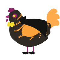 A mist and ultramarine chicken with a half-bar pattern