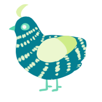 A sea and apple chicken with a bar pattern