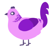 A lavender and violet chicken with a neck-band pattern