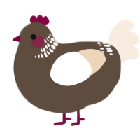 A bark and cream chicken with a neck-band pattern