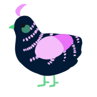A tumblr and lavender chicken with a half-bar pattern